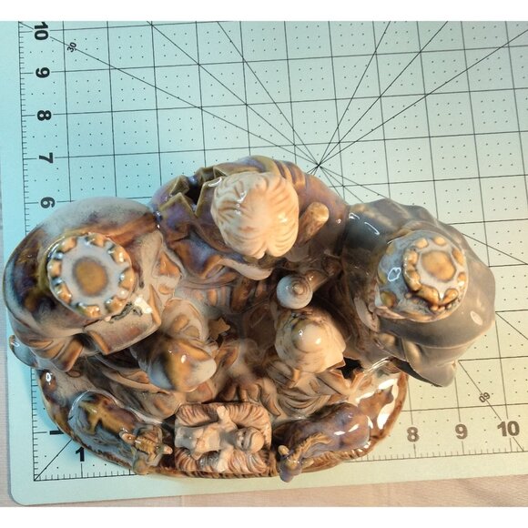 Ceramic Nativity Candle Luminary Figurine Wise Men Joseph Mary Baby Jesus Scene - Picture 8 of 12